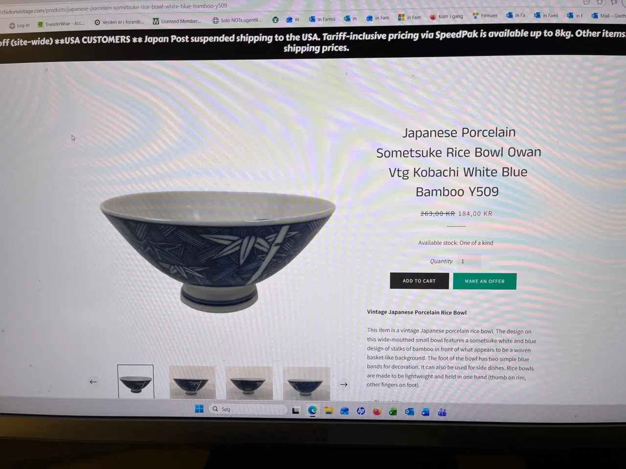 Billede 5 - Smuk Vintage Japansk Porcelænsskål (Sometsuke)