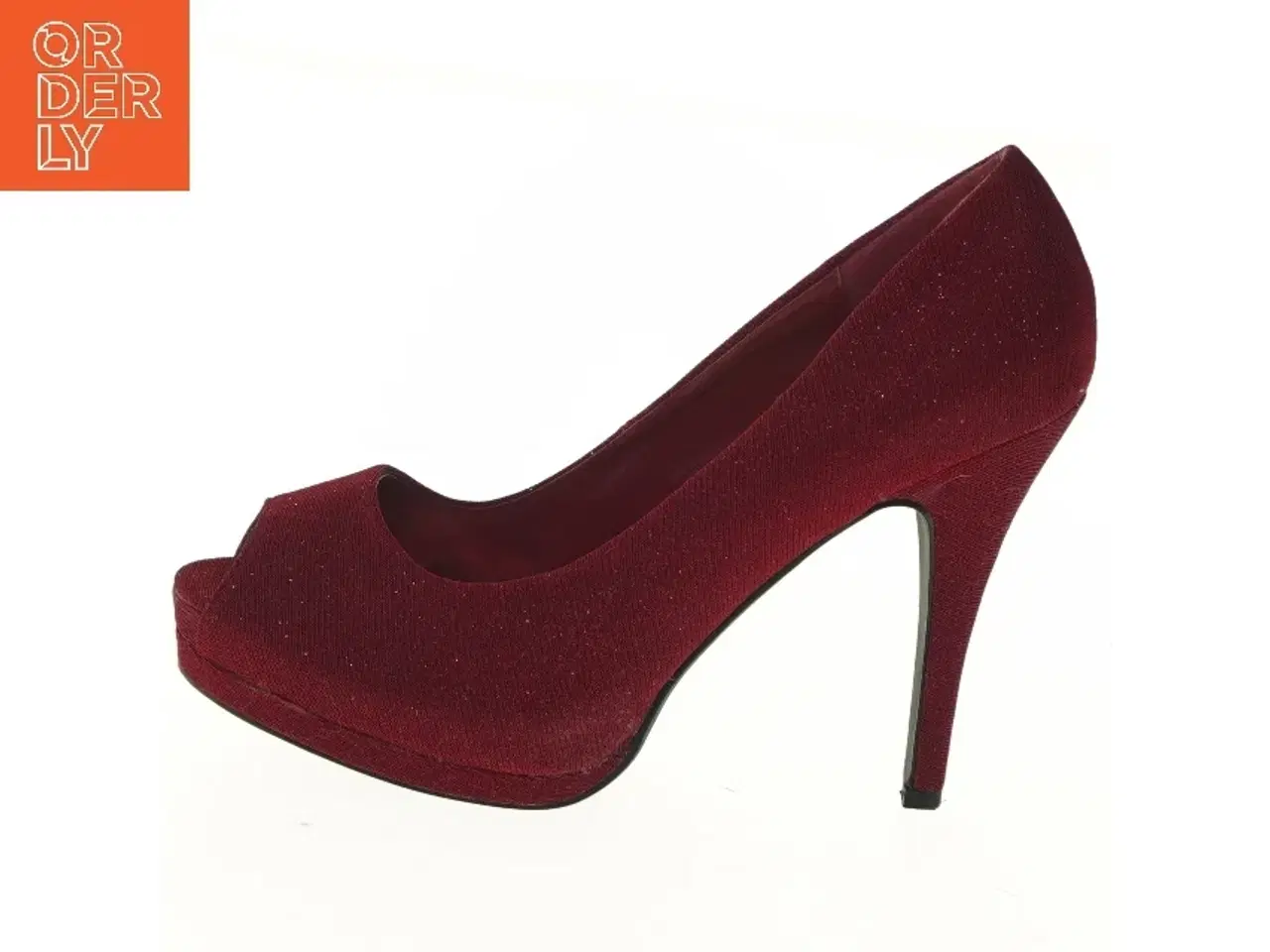 Billede 1 - Røde stiletter med åbne tæer fra New Step (str. 40 )