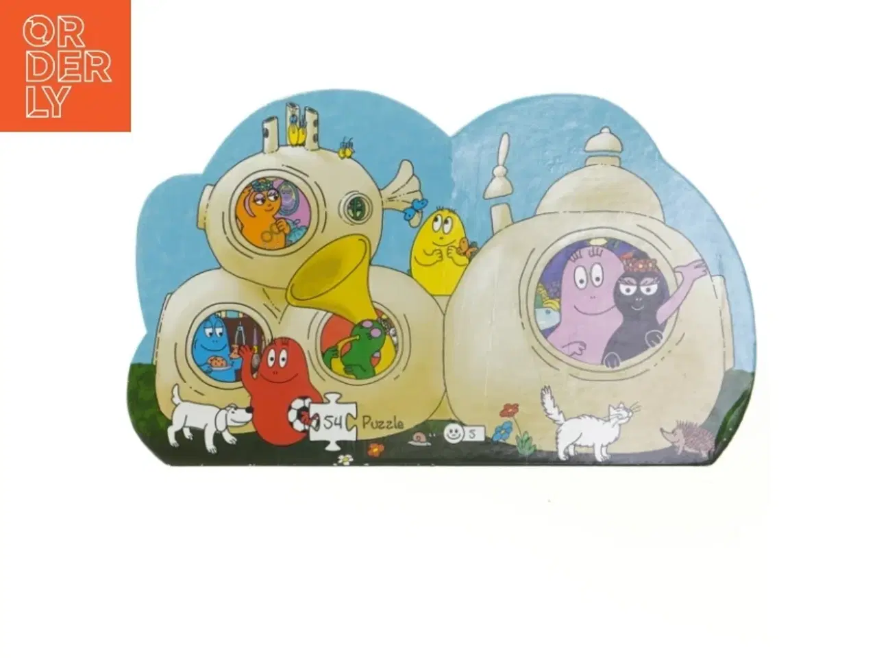 Billede 1 - Børnepuslespil i metalæske, barbapapa fra Barbapapa (str. 54 brikker)