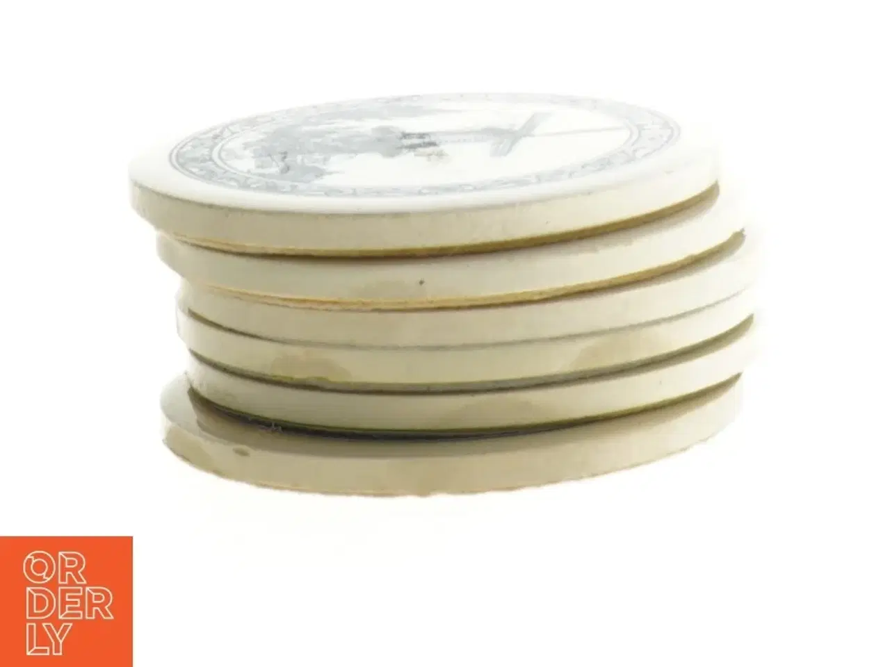 Billede 2 - Sæt af 6 Delft porcelæn bordskånere kakler (str. 6 styk. ø. 9 cm)
