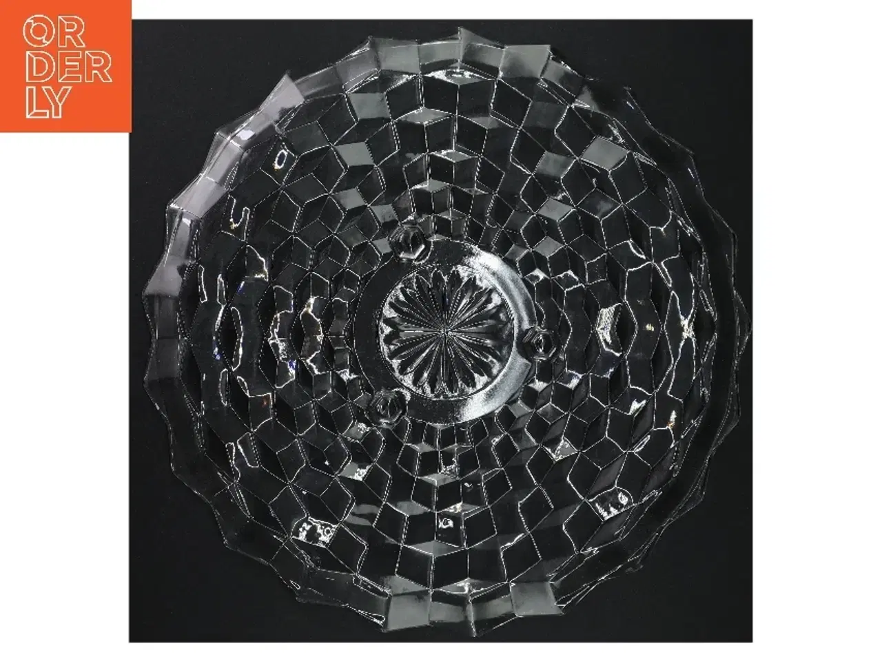 Billede 4 - Glasfad med dekorativt mønster (str. 31 cm i diameter)