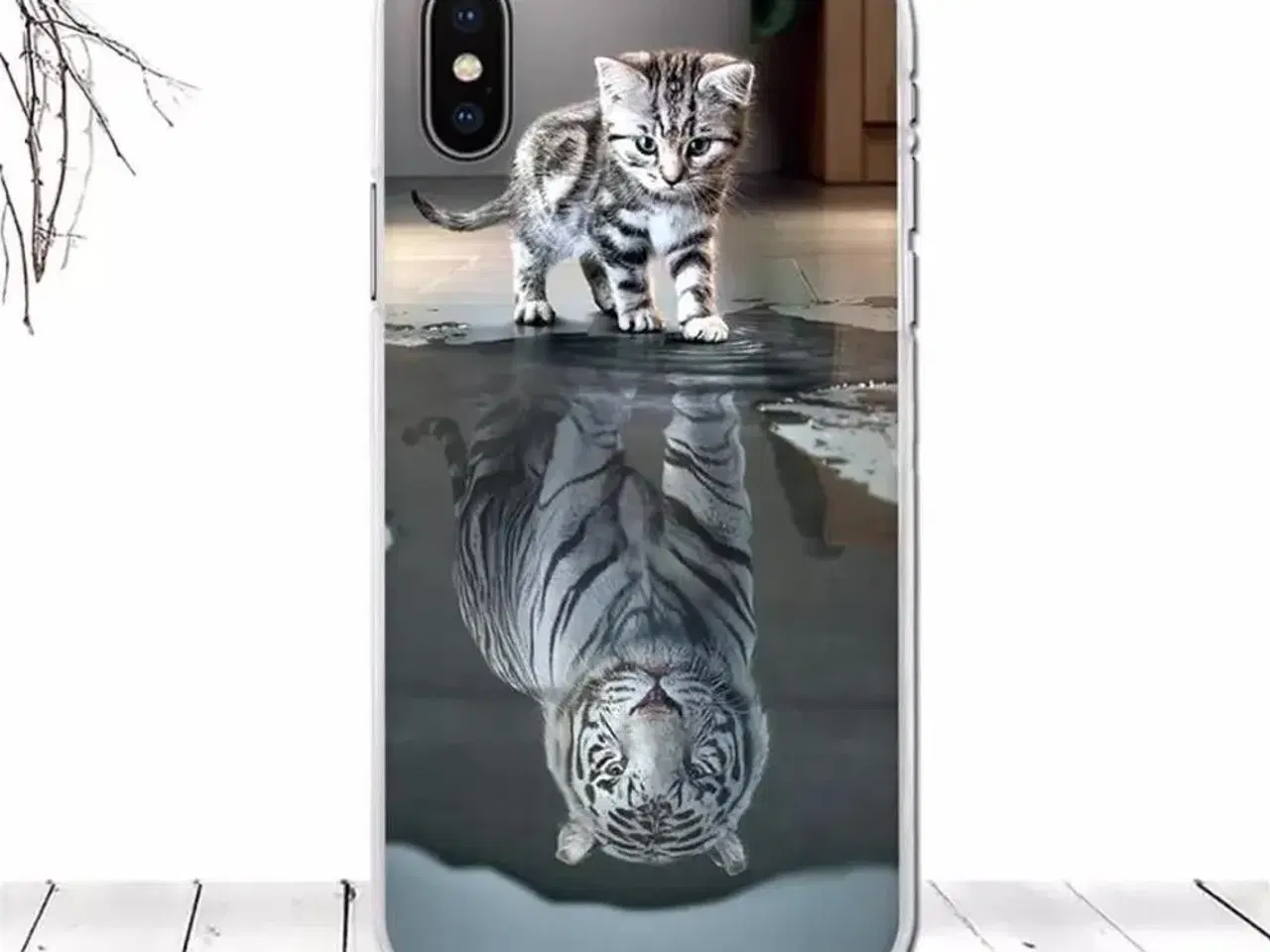 Billede 1 - Silikone cover med kat tiger til iPhone 10 X XS 