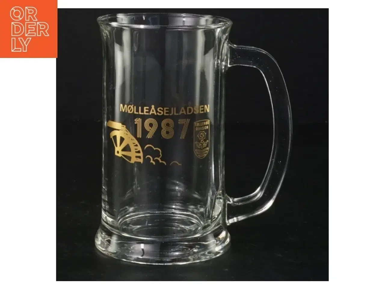 Billede 1 - Glasølkrus med indgravering (str. Ø 8 x 14 cm)