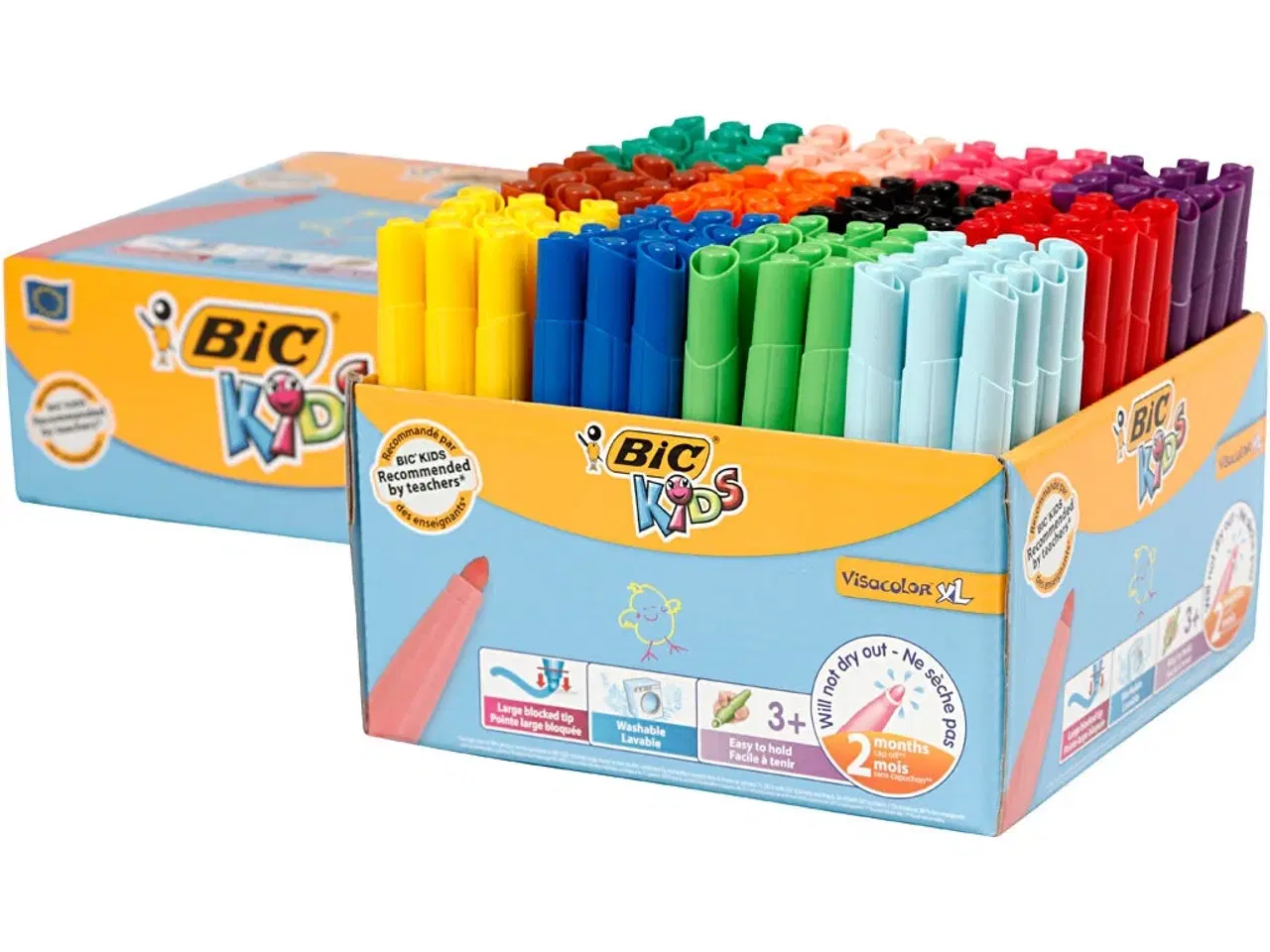 Billede 1 - BIC Visa Color Tusch, streg 3 mm, ass. farver, 12x12stk./ 1 pk.