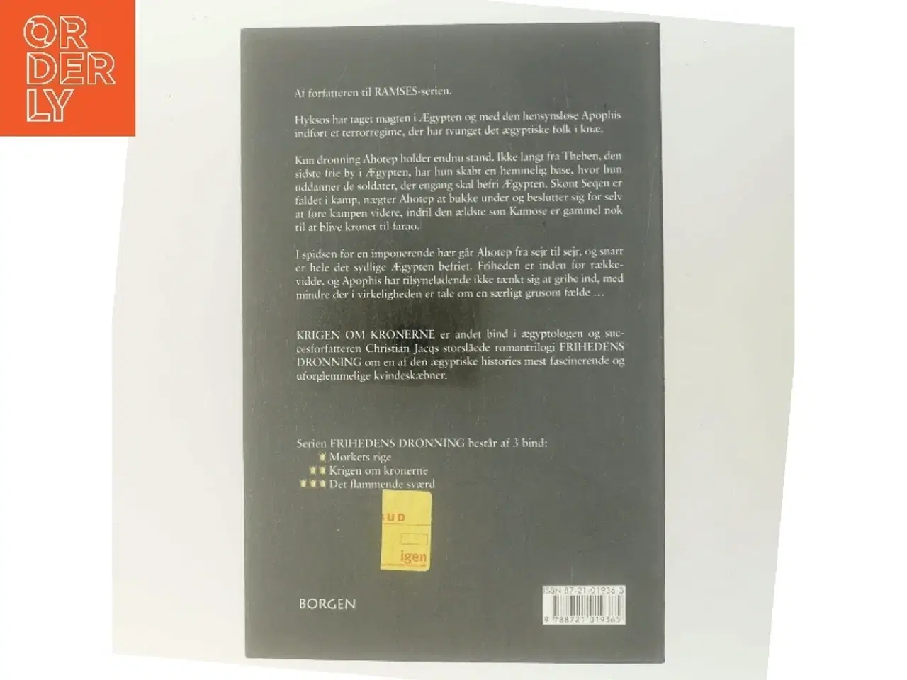 Billede 3 - Frihedens dronning : roman. Bind 2, Krigen om kronerne af Christian Jacq (Bog)