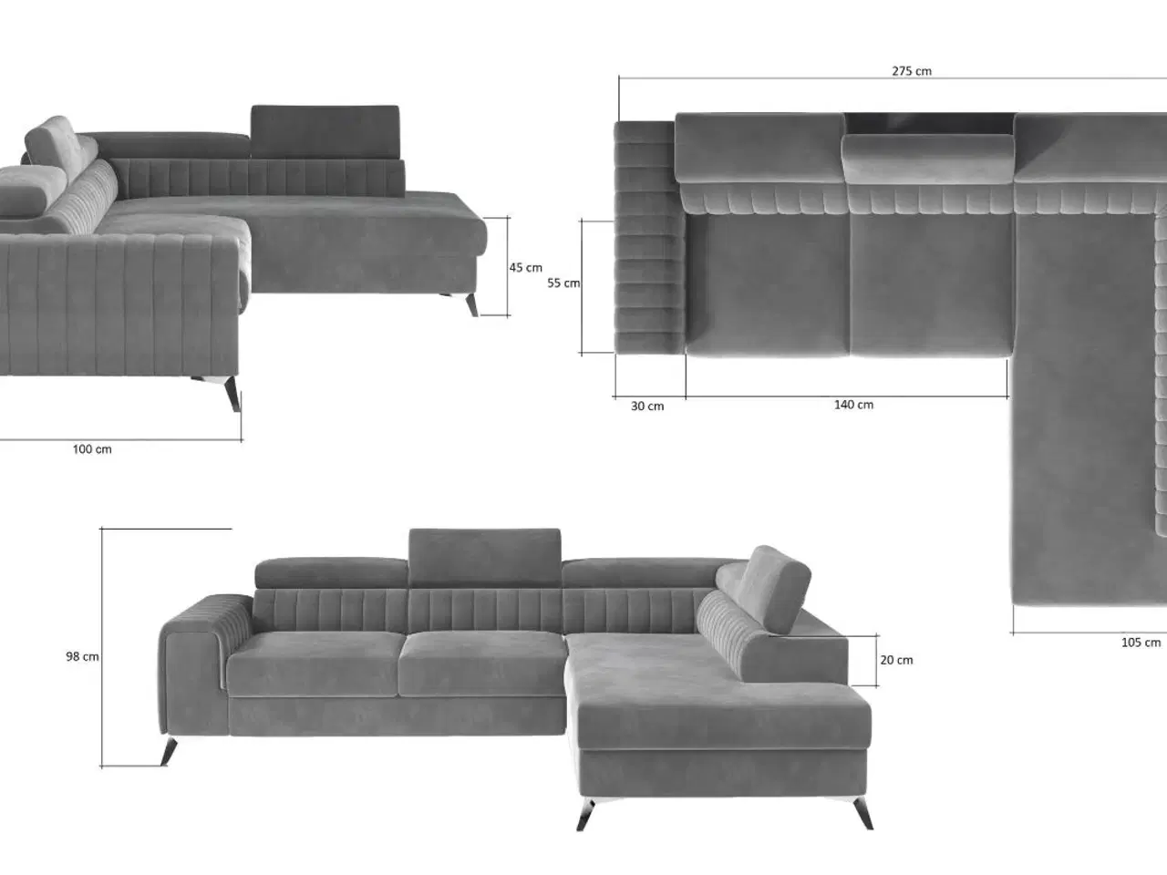 Billede 5 - Flot Hjørnesovesofa LAURENCE