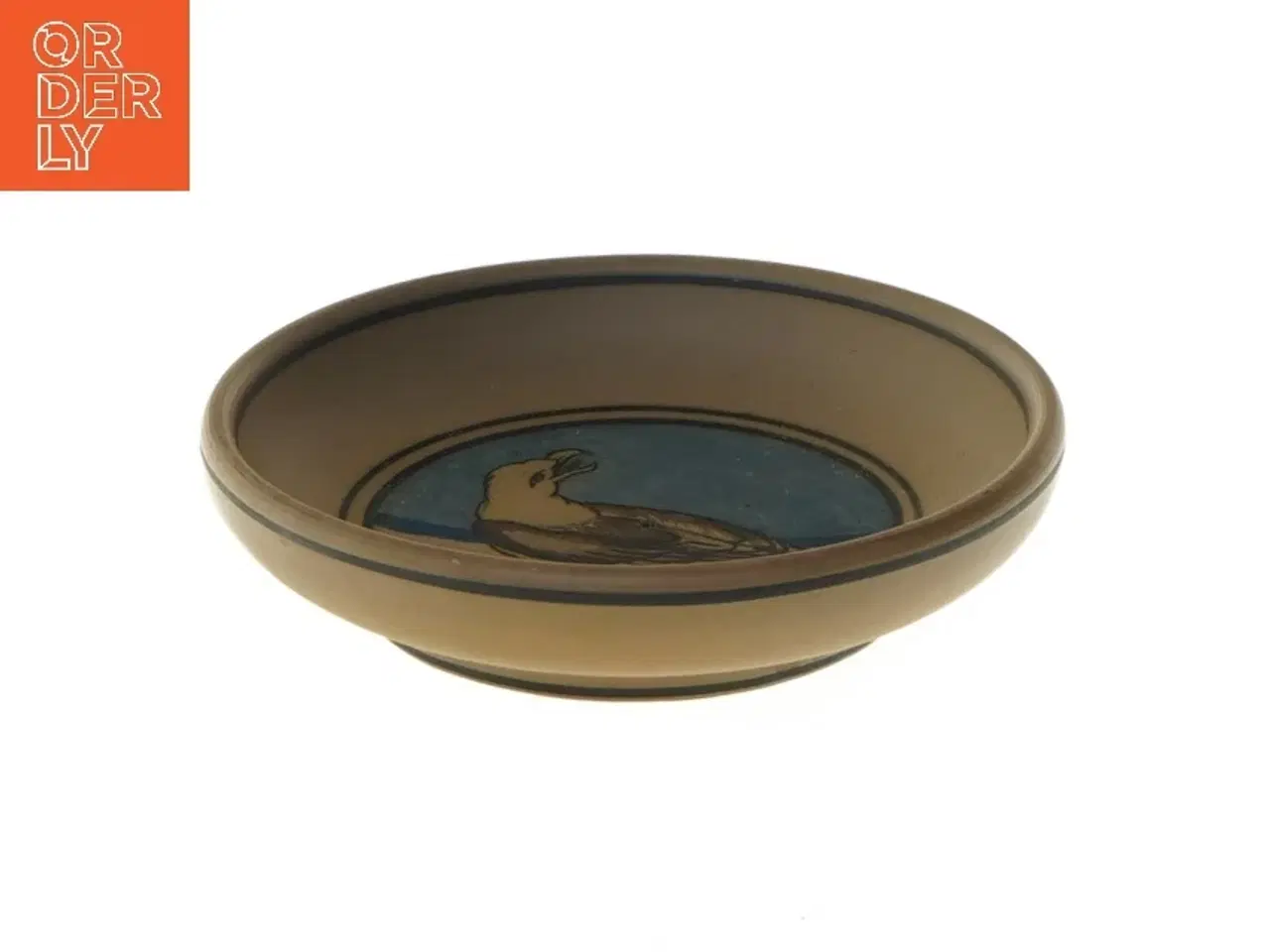 Billede 1 - Keramisk skål med fuglemotiv (str. Ø 12 cm)