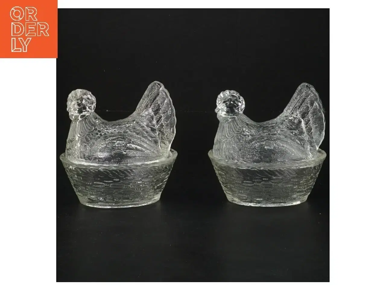Billede 1 - 2 høne lågkrukker (str. 10x9 cm)