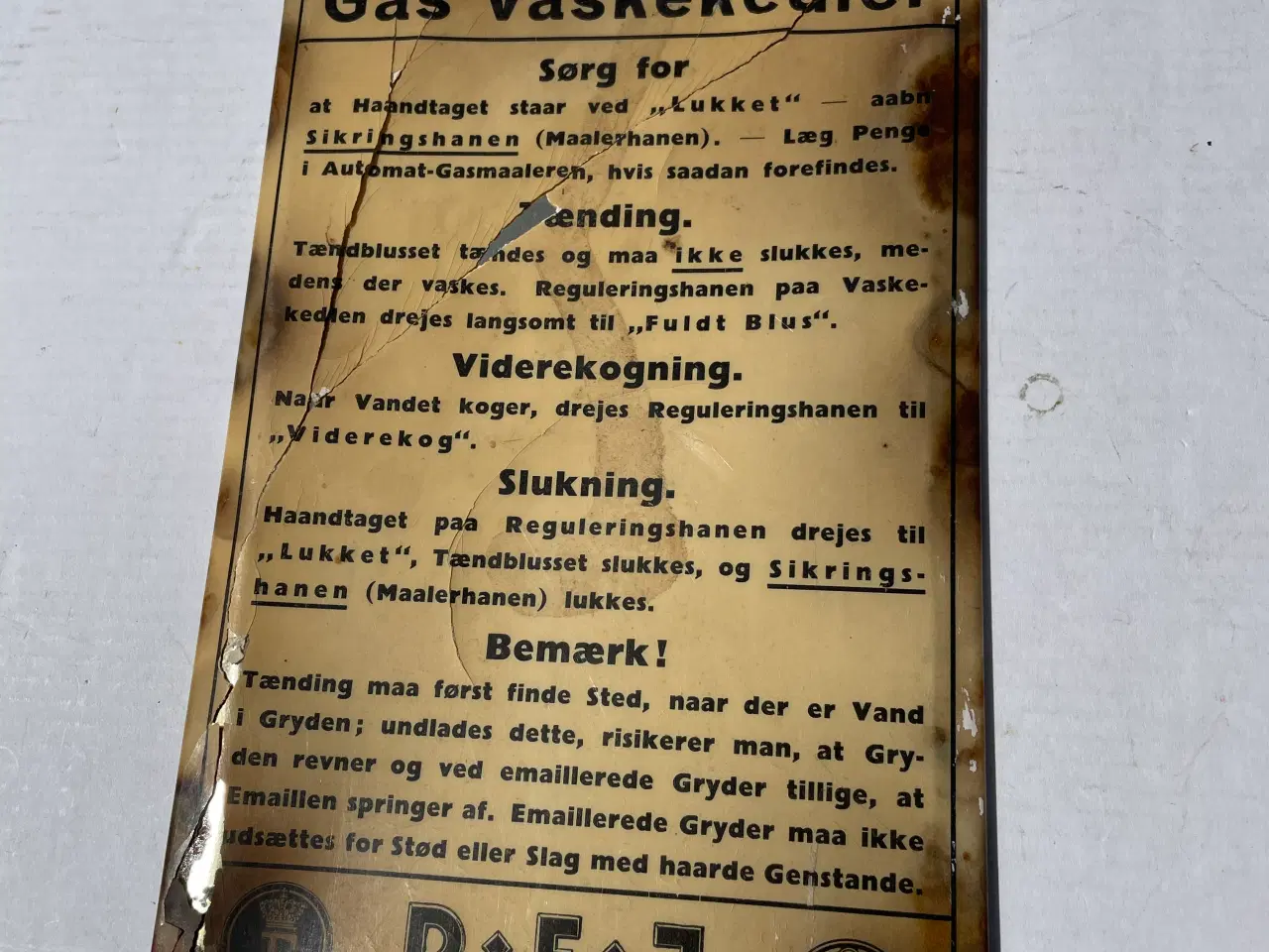 Billede 1 - Gl. skilt