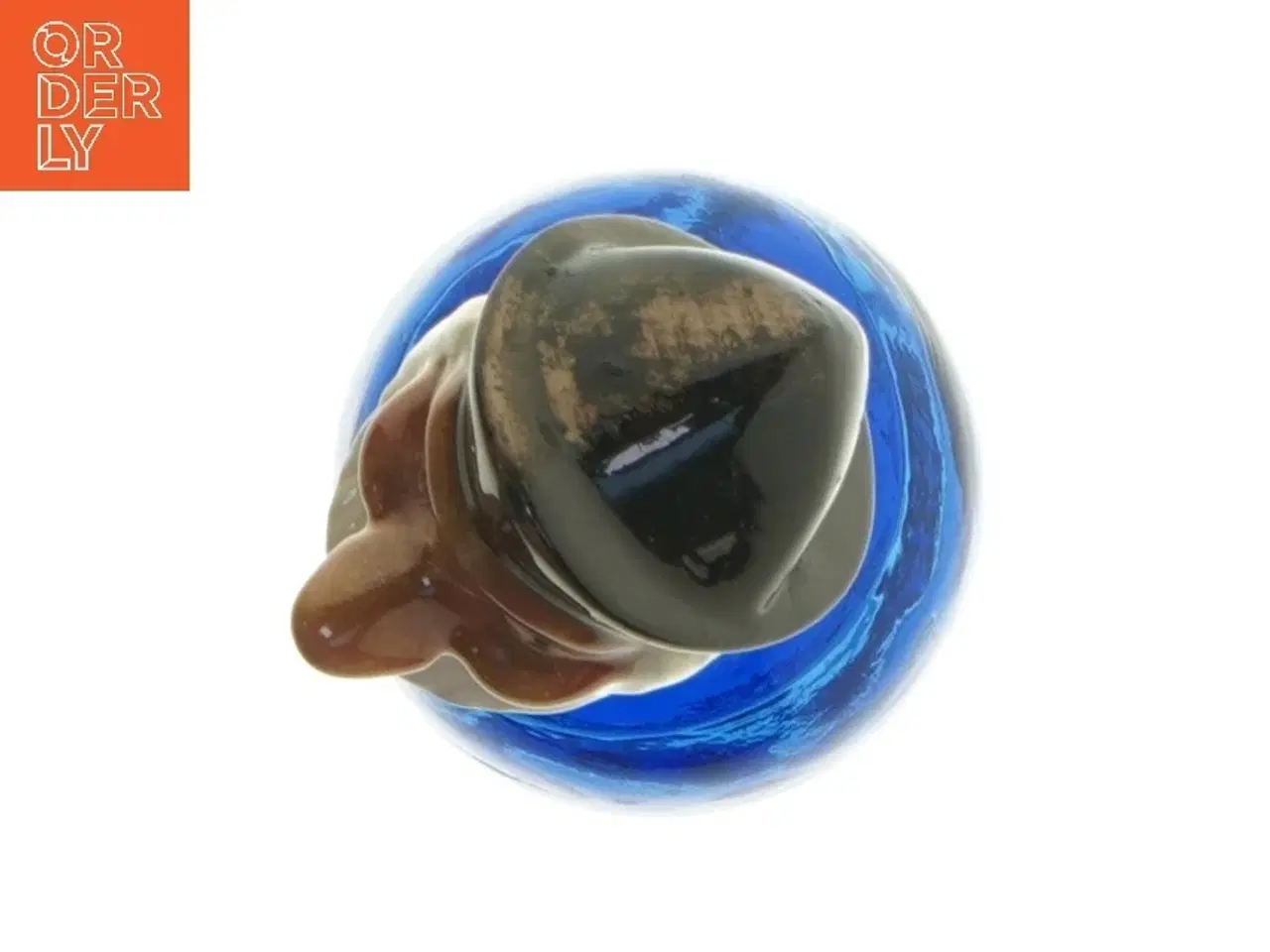 Billede 4 - Blå glasflaske med prop (str. 25 x 8 cm)