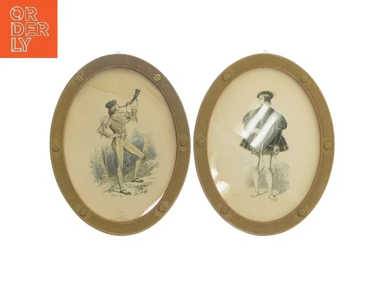 Billede 1 - Oval billeder i rammer (str. 23x17,5 cm)