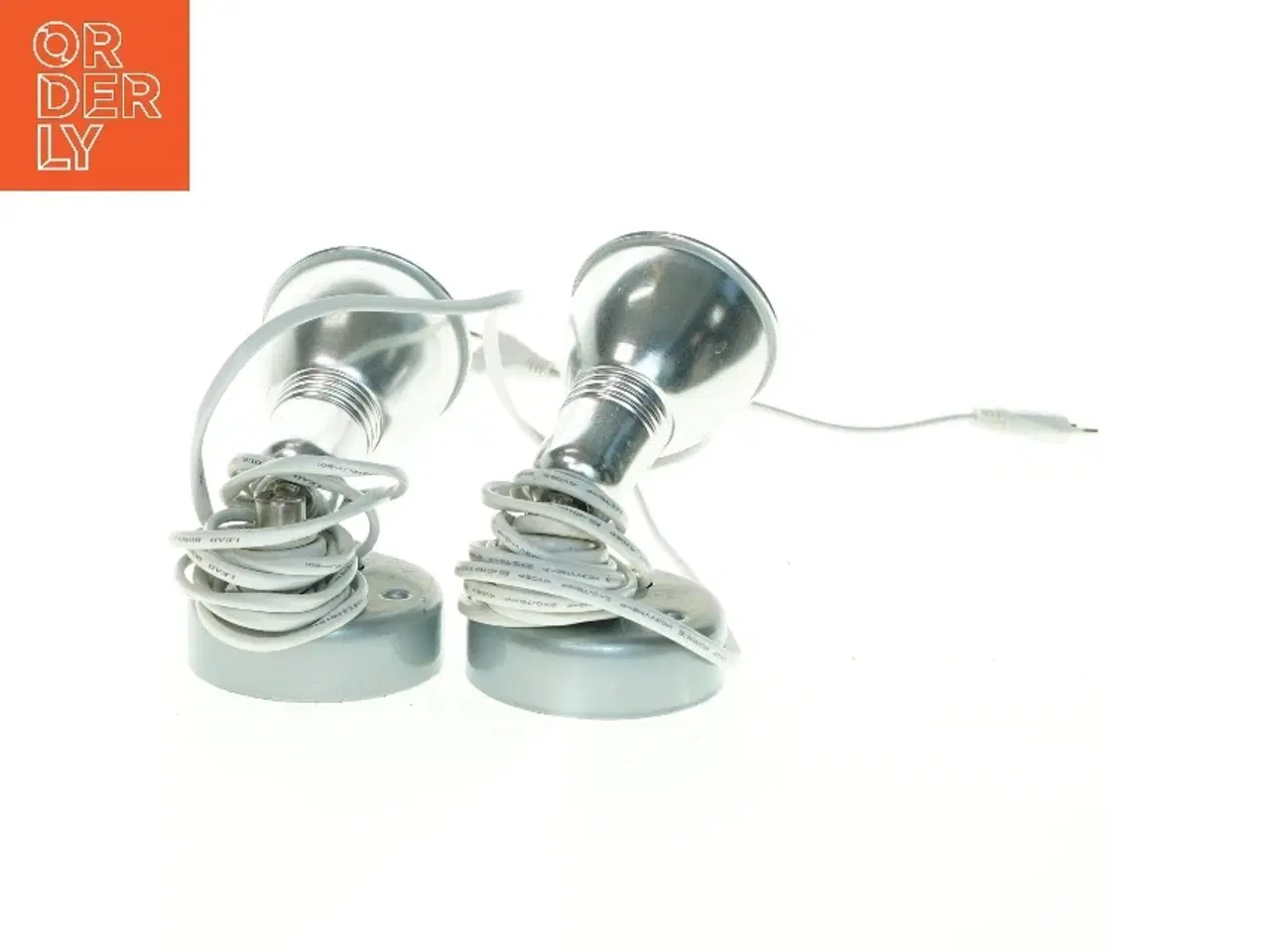 Billede 5 - Sølvfarvede spotlamper (str. 8 cm, diameter 15 cm lang)