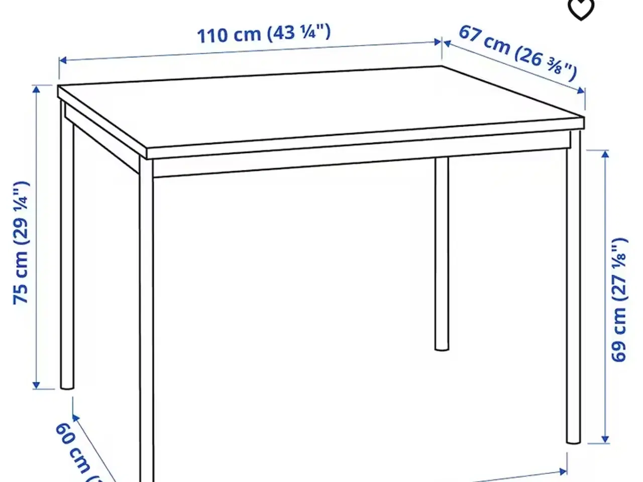 Billede 2 - Ikea Spisebord + 4 stole