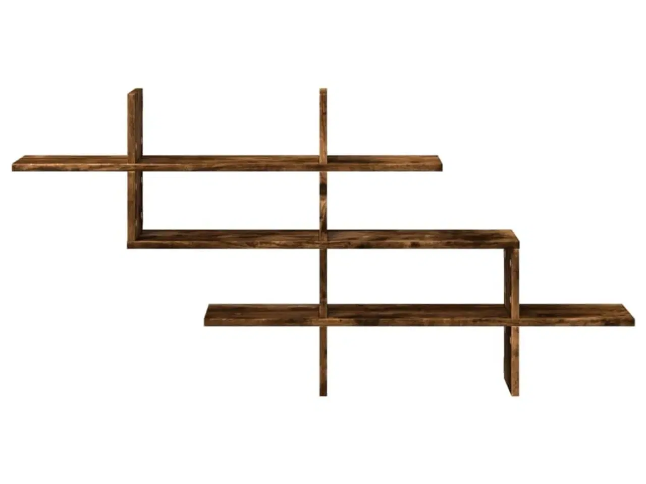 Billede 4 - Væghylde 124,5x18x60,5 cm konstrueret træ røget egetræsfinish