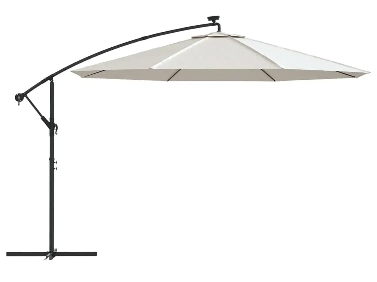 Billede 4 - Hængeparasol med LED-lys og metalstang 350 cm sandfarvet