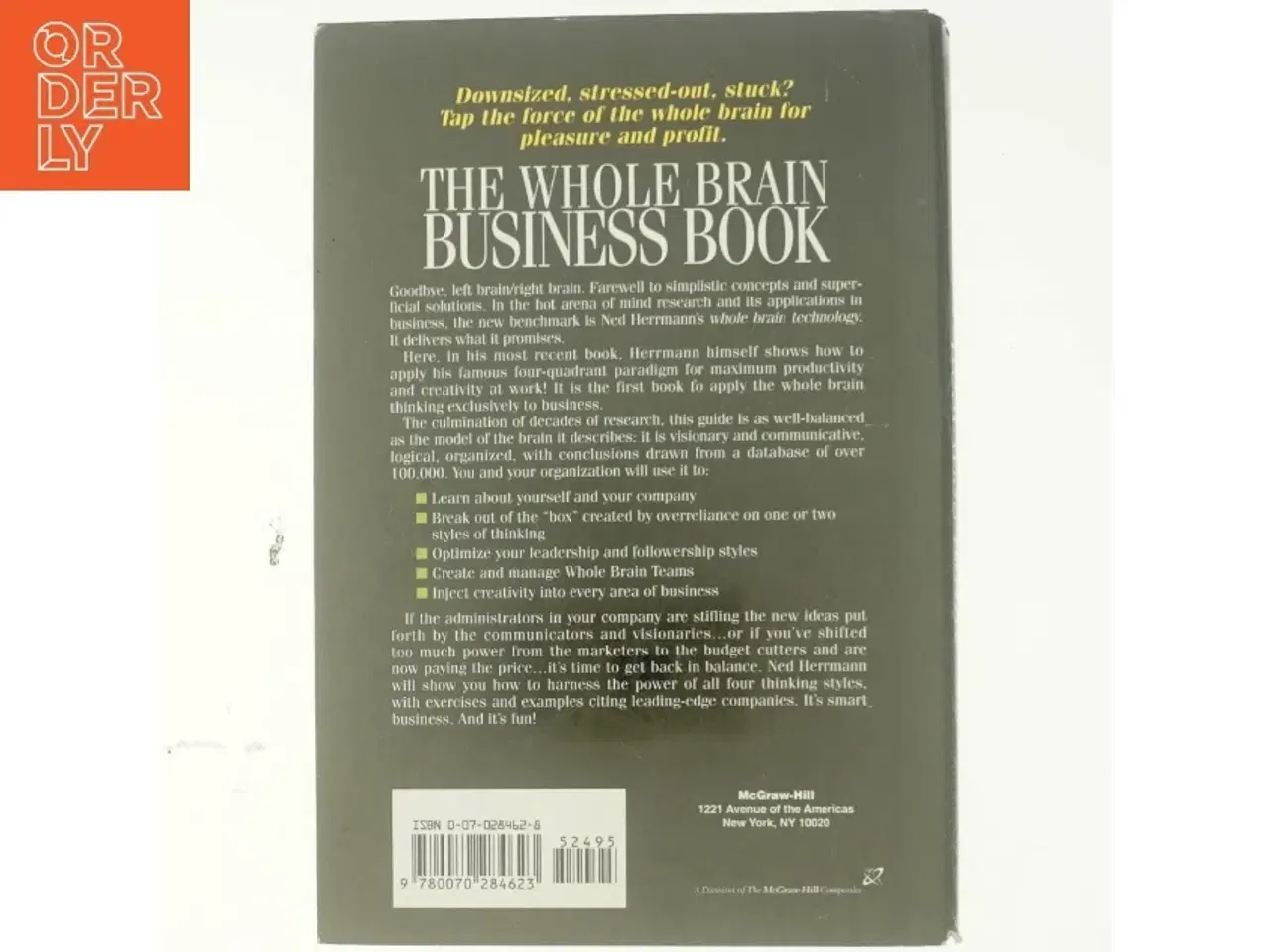 Billede 3 - The whole brain business book af Ned Herrmann (Bog)