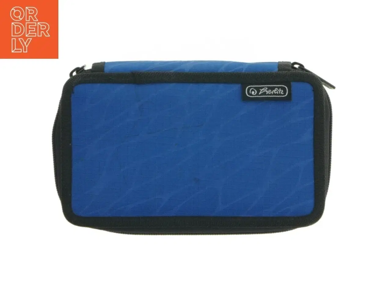 Billede 1 - Blå penalhus med saks og blyant (str. 20x12,5 cm)