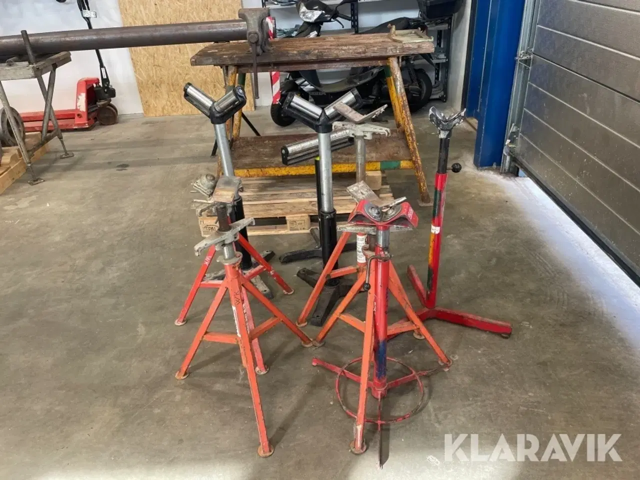 Billede 2 - Rørstøtter og arbejdsbord Ridgid vf-99 8 styk