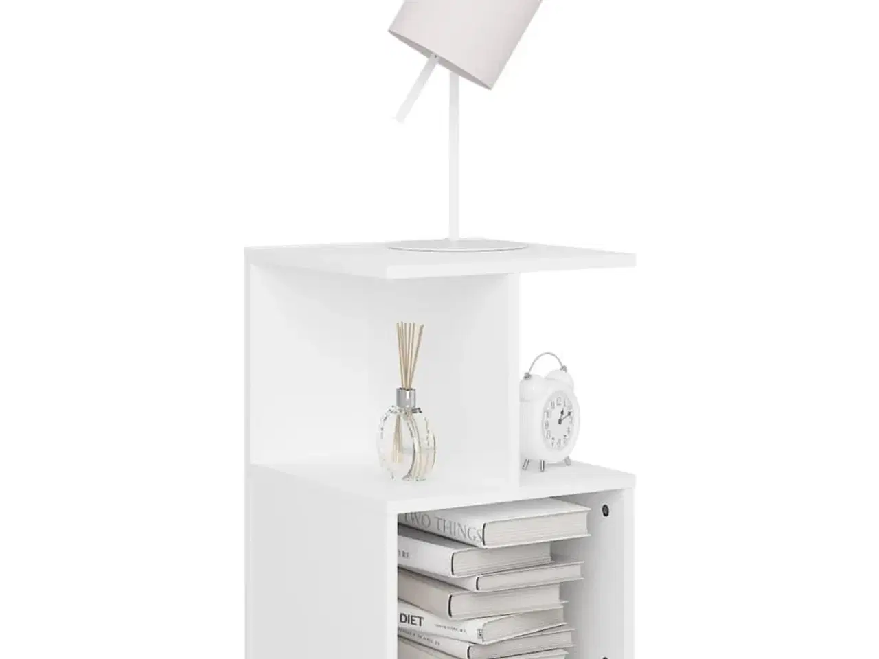 Billede 3 - Sengebord 35x35x55 cm konstrueret træ hvid