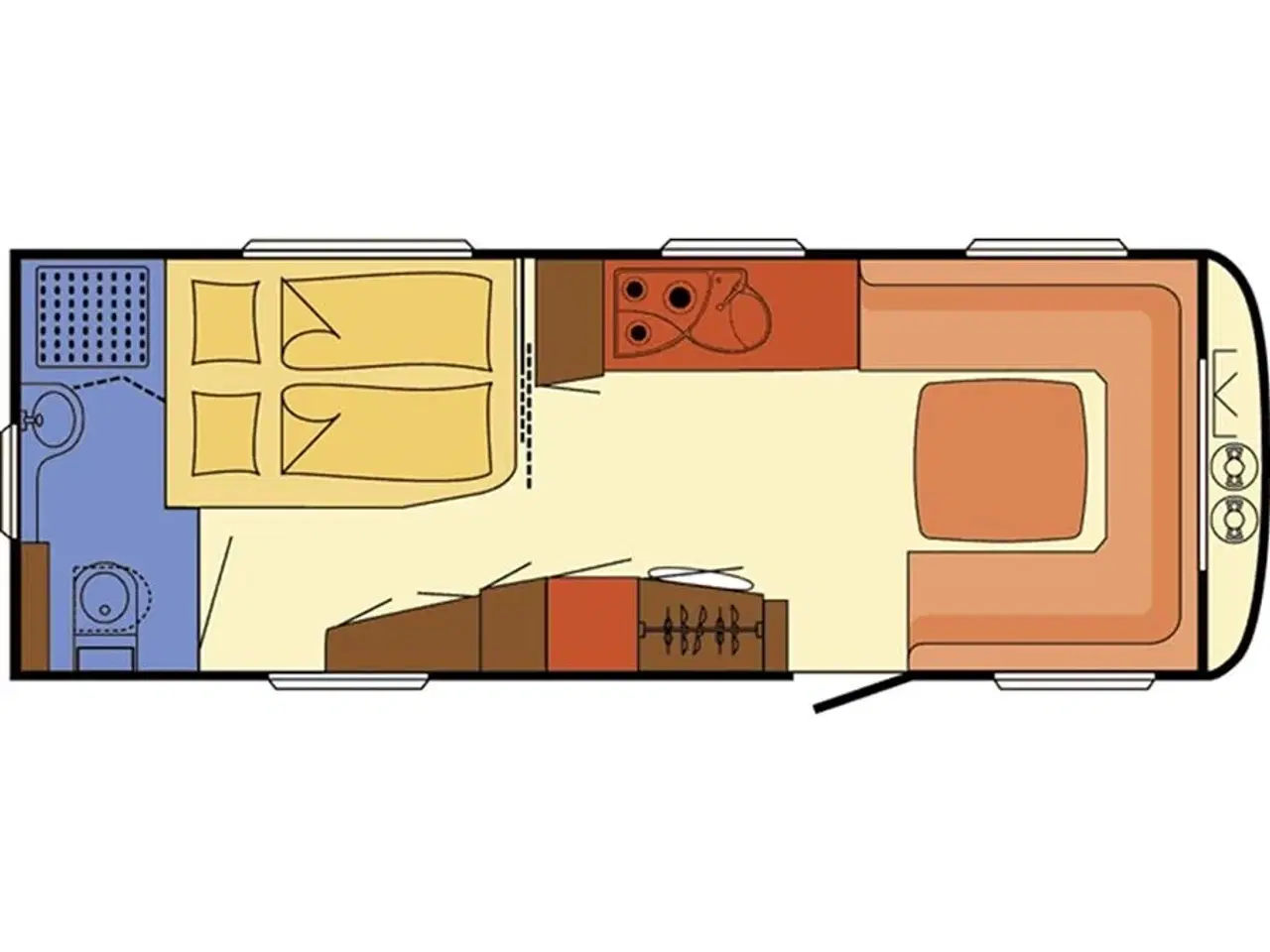 Billede 21 - 2015 - Dethleffs Beduin VIP 650 RFT Thule tagmonteret el-markise, Truma aircon., mover, ALDE centralvarme, vandbåren gulvvarme, rundsiddegruppe, fransk dobbeltseng