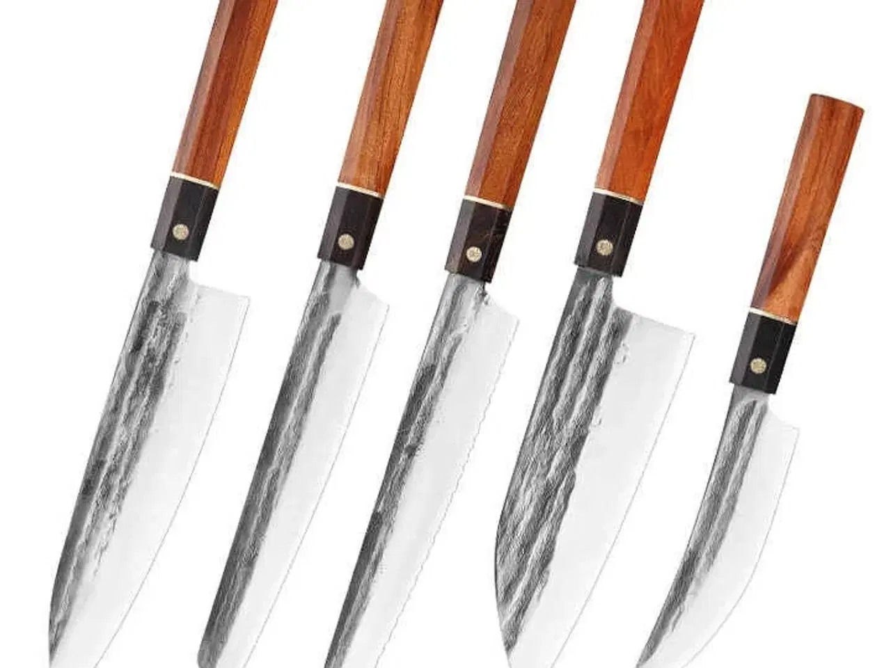 Billede 3 - Kokkeknivsæt med 5 dele, japansk inspireret – 4Cr13 rustfrit stål