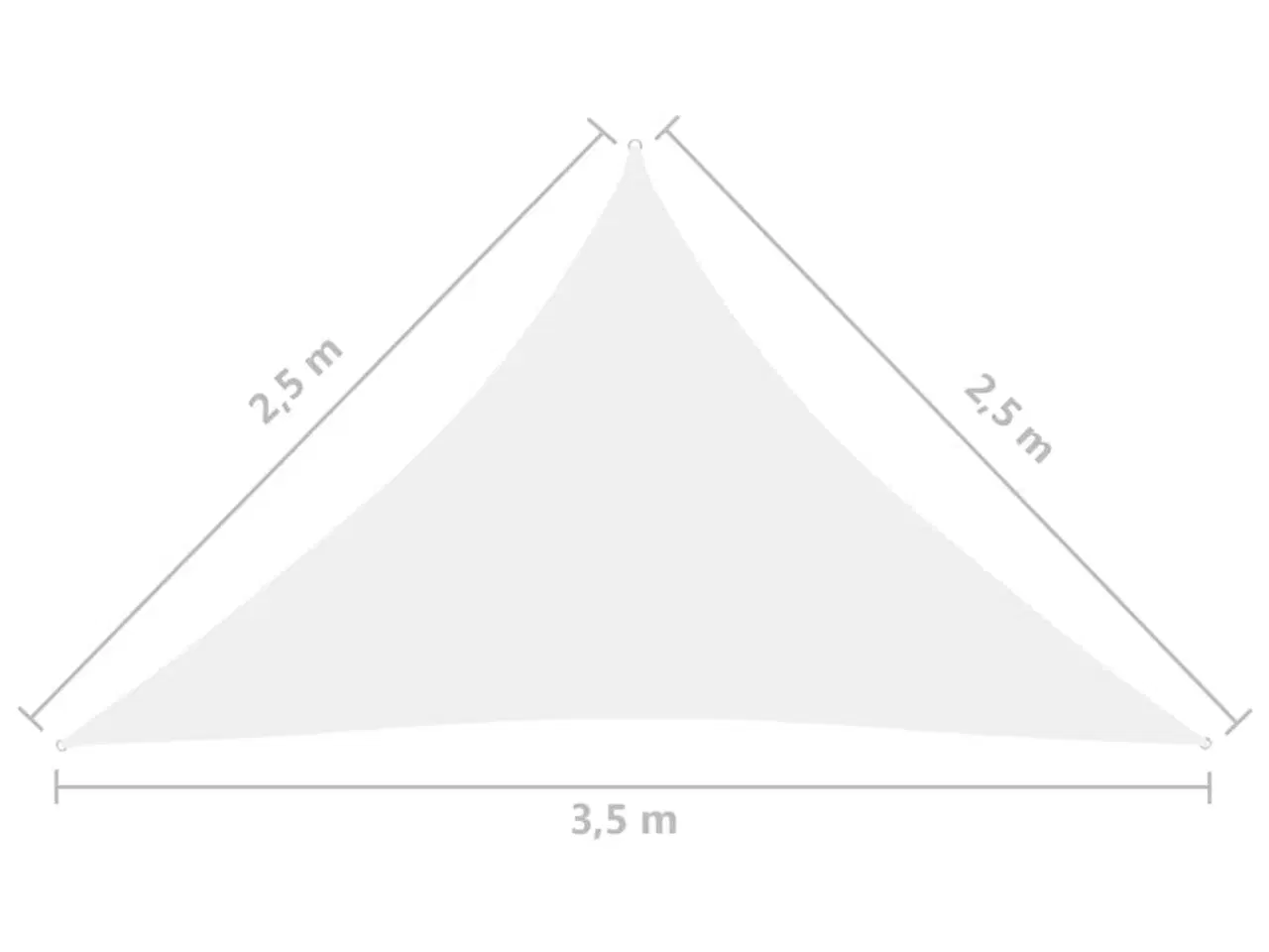Billede 6 - Solsejl 2,5x2,5x3,5 m trekantet oxfordstof hvid