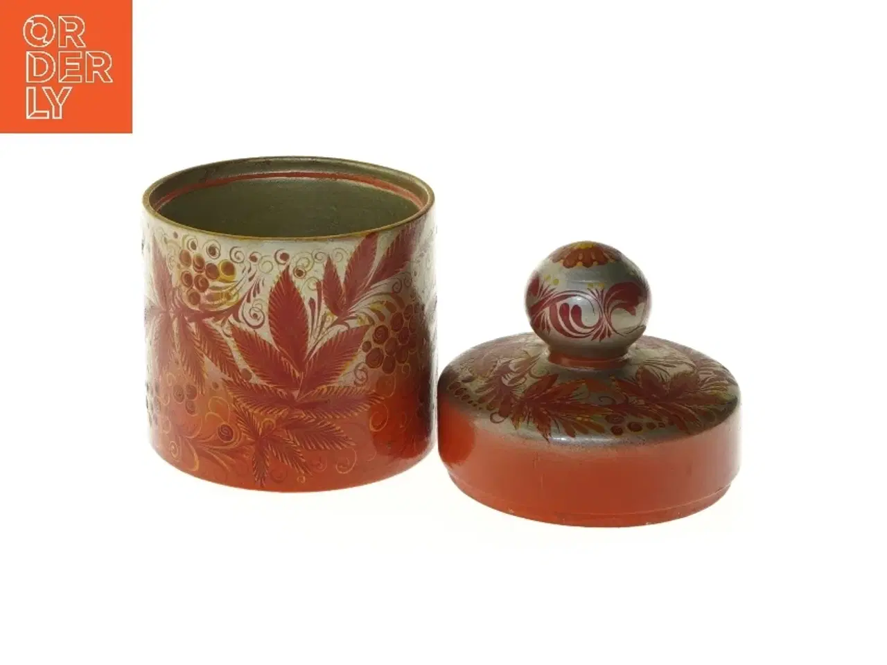 Billede 5 - Dekorativ lågkrukke (str. Ø 10 cm længde 16,5 cm)