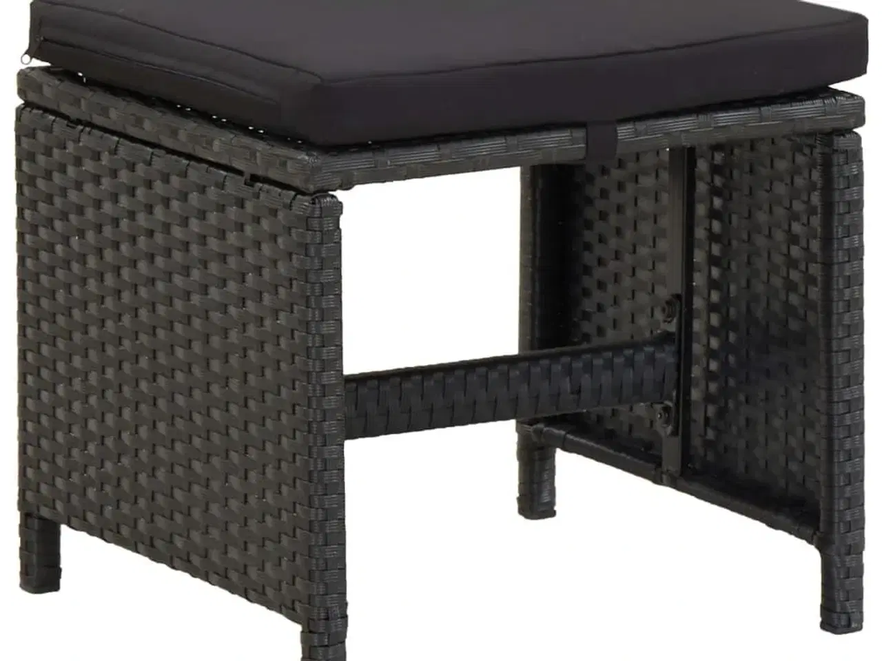 Billede 2 - Haveskamler med hynder 2 stk. polyrattan sort