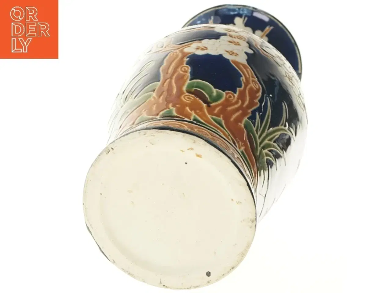 Billede 3 - keramik gulvvase med blomstermotiv (str. 50 cm)