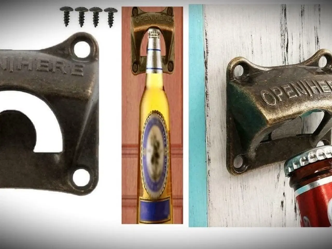 Billede 1 - * Vintage/bronze vægmonteret øl/sodavands-oplukker