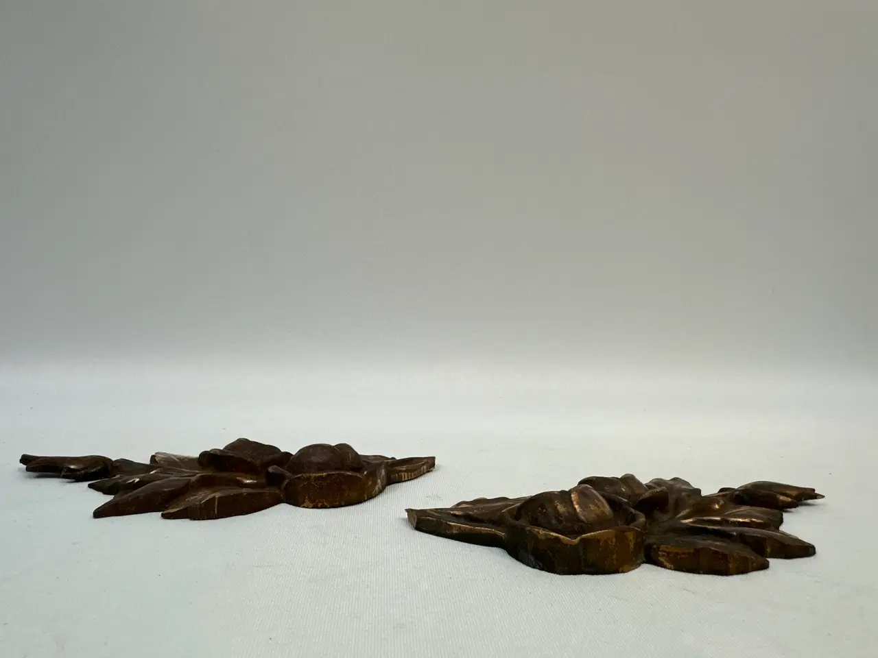 Billede 2 - 2 stk. vintage rose ornamenter I kobber