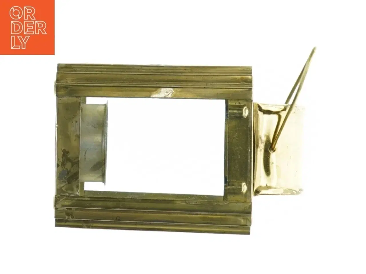 Billede 4 - Glas lanterne med messingramme (str. 14 x 9 cm)