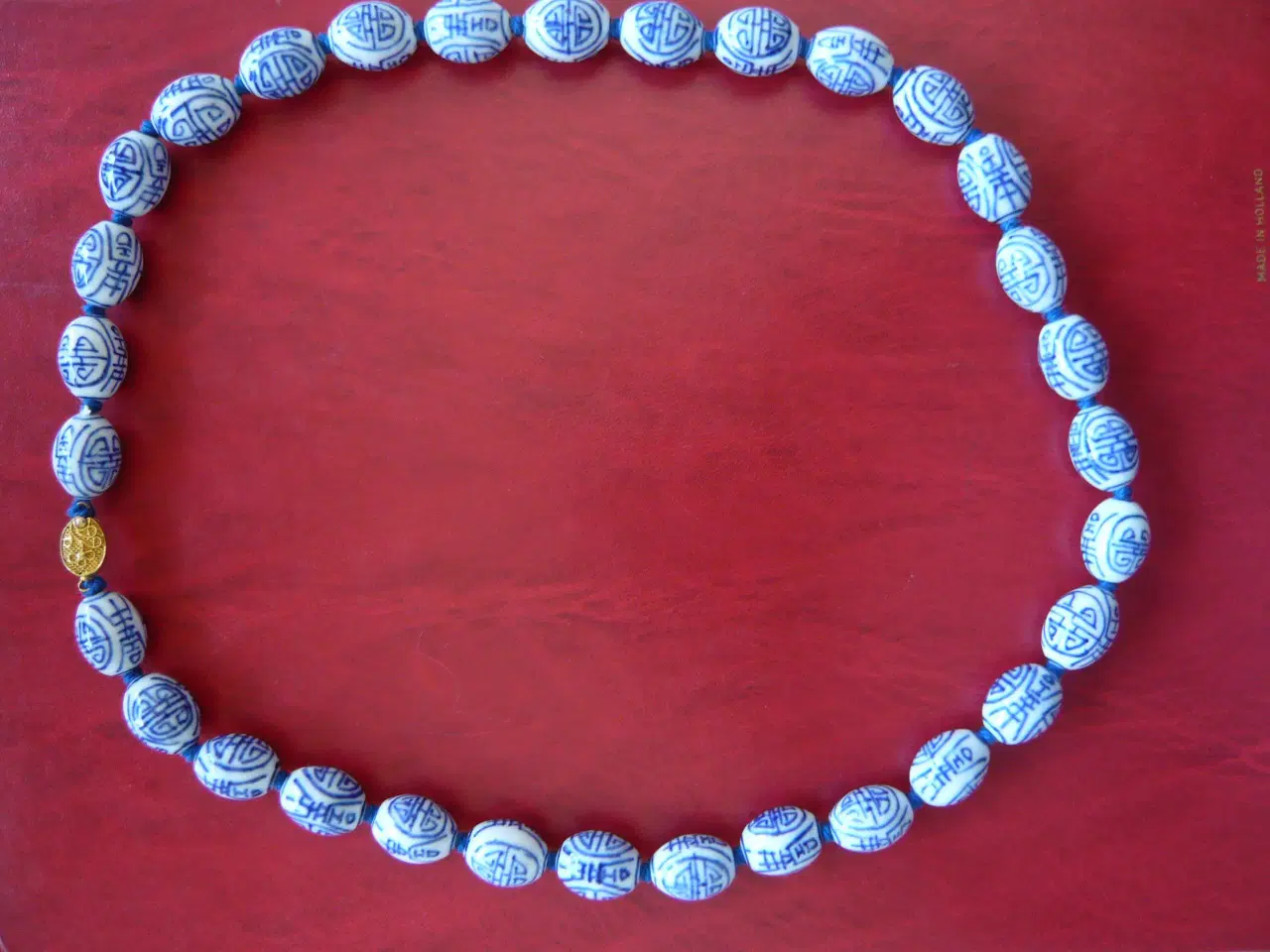 Billede 1 - Halskæde af store kinesiske porcelæn perler 