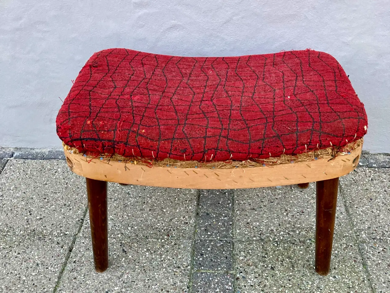 Billede 3 - Retro 60’er skammel / puf - med teak ben