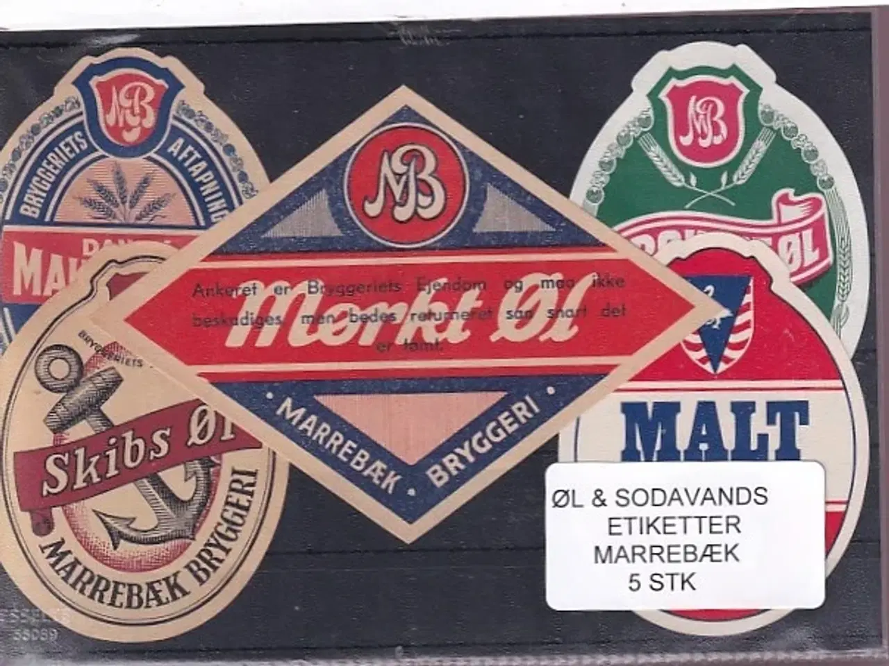 Billede 1 - Øl og Sodavands Etiketter - Marrebæk - 5 Stk.