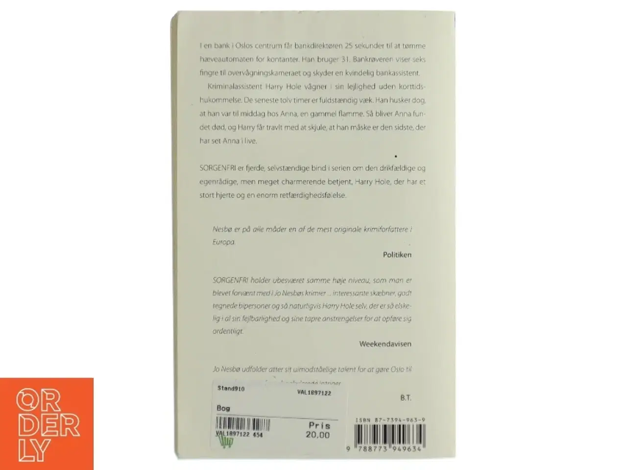 Billede 2 - Sorgenfri af Jo Nesbø (Bog)