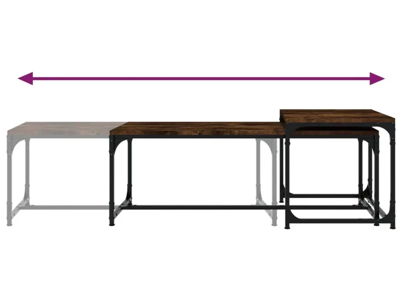 Billede 6 - Sofaborde 2 stk. konstrueret træ røget egetræsfarve