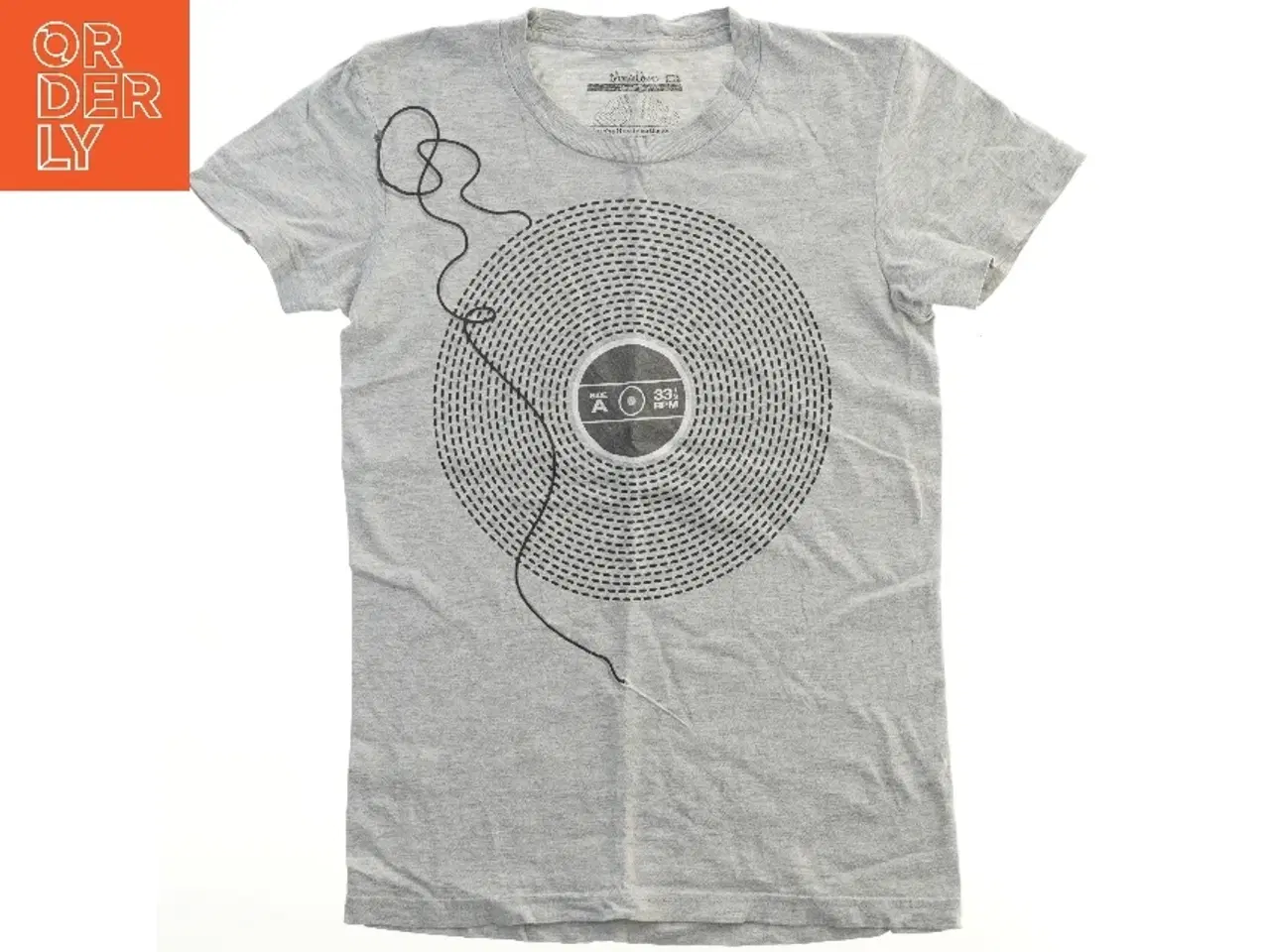 Billede 1 - Grå T-shirt med Vinyltryk fra Threadless (str.  bryst:39 længde:61 cm)