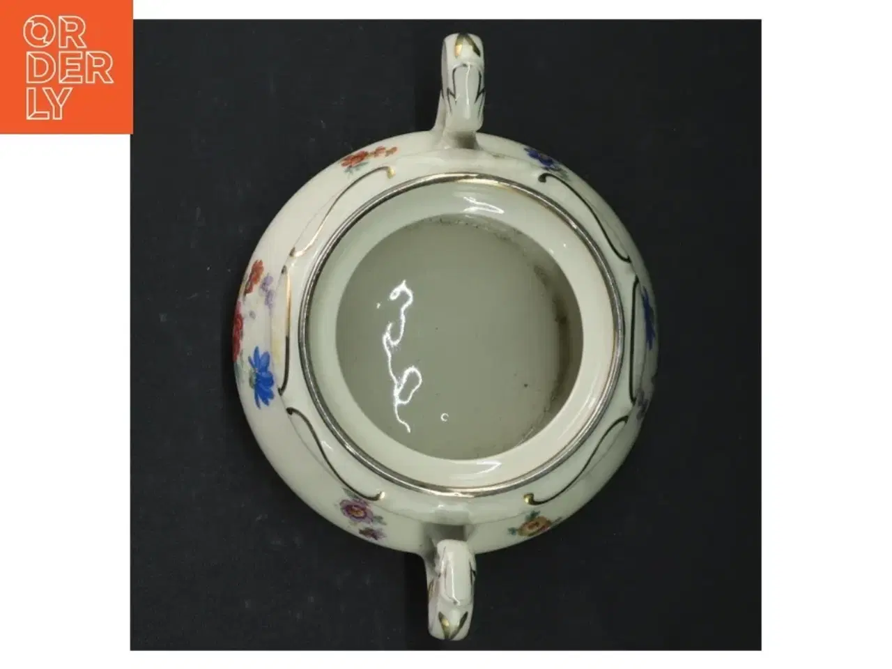 Billede 2 - Porcelæn sukkerkrukke med låg (str. Ø. 12 cm)