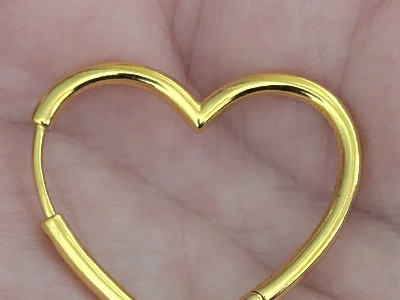 Billede 5 - Forgyldte sterling sølv Hjerte creoler.