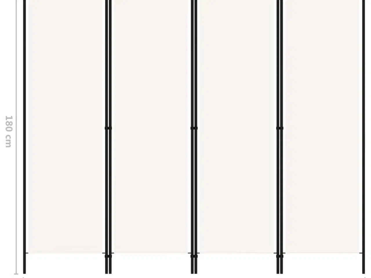 Billede 6 - 4-panels rumdeler 200 x 180 cm hvid