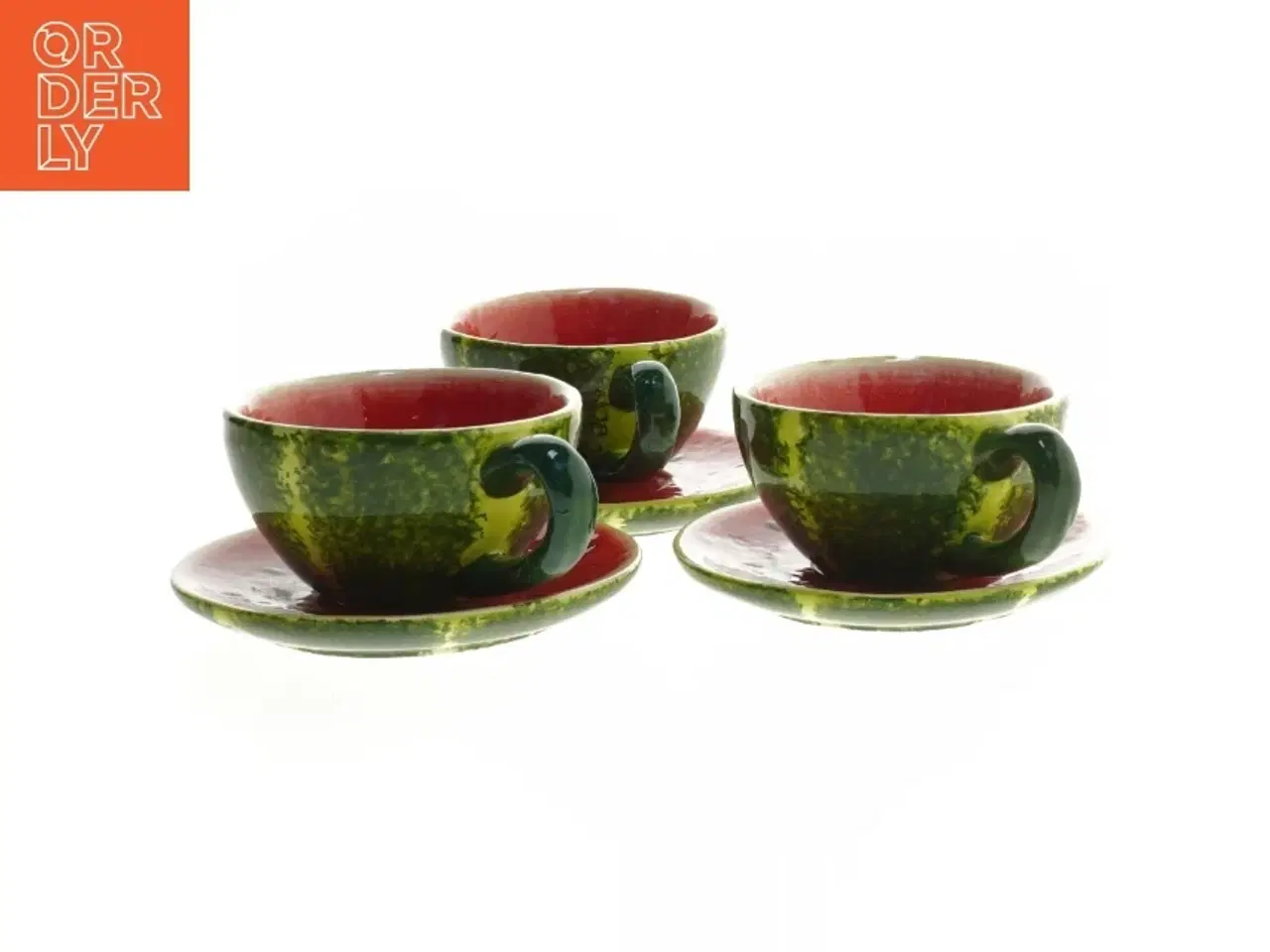 Billede 3 - Sæt af kopper med underkopper (str. Ø 9,5 cm og ø 13 cm)