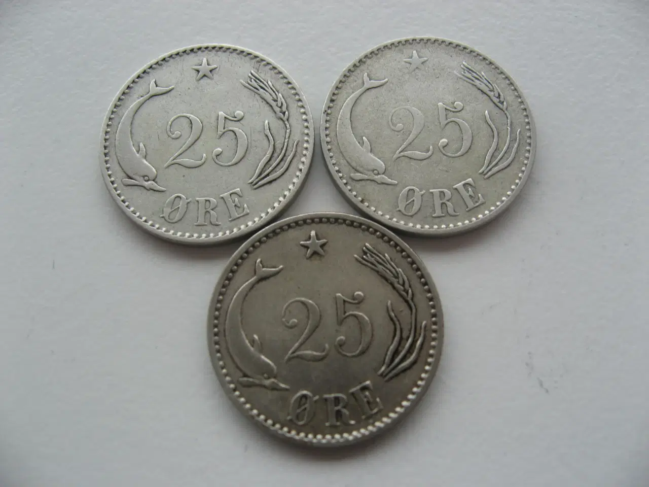Billede 2 - Flotte/Pæne delfin sølv 25 ører 1891,1894,1900