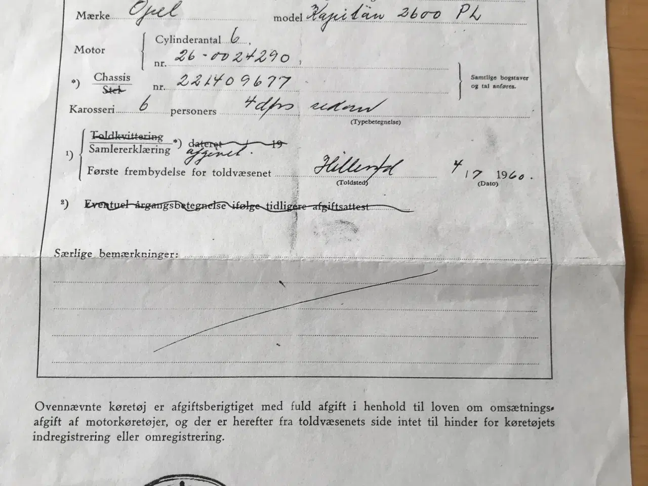 Billede 10 - Opel Kapitajn 2,6 P 1. L. år 1960. 65 år veteran.