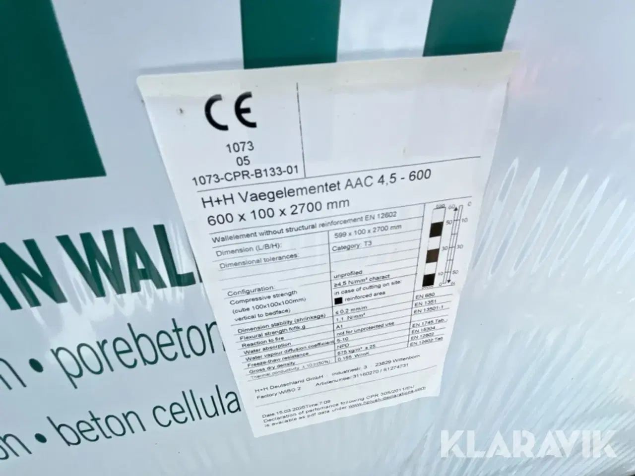 Billede 7 - Vægelementer H+H ACC 4,5-600 - 2 paller