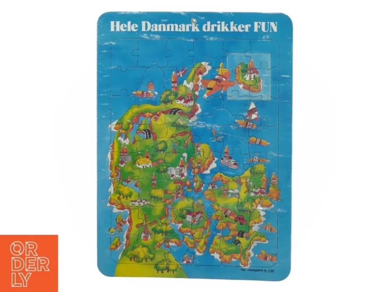 Billede 1 - Puslespil over Danmark (str. 25 x 35 cm)