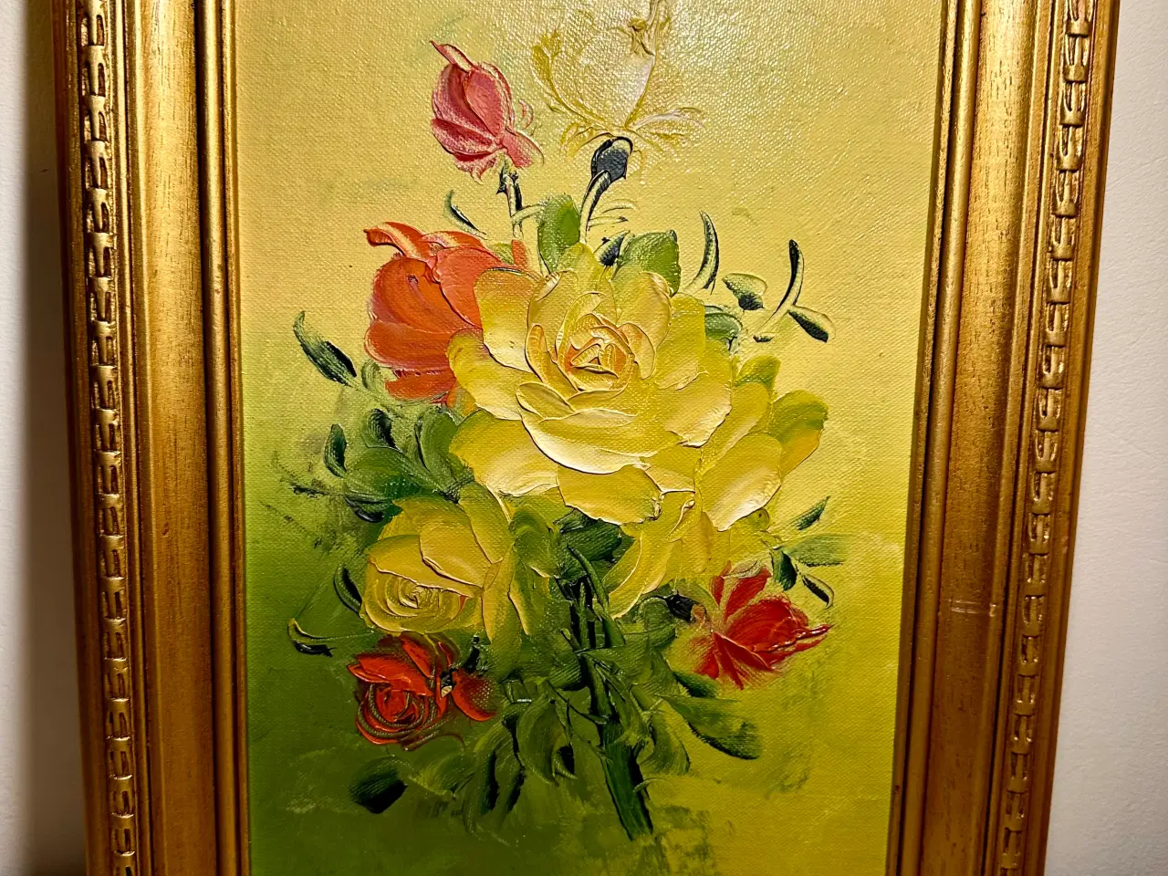 Billede 3 - Flot akrylmaleri med blomstermotiv