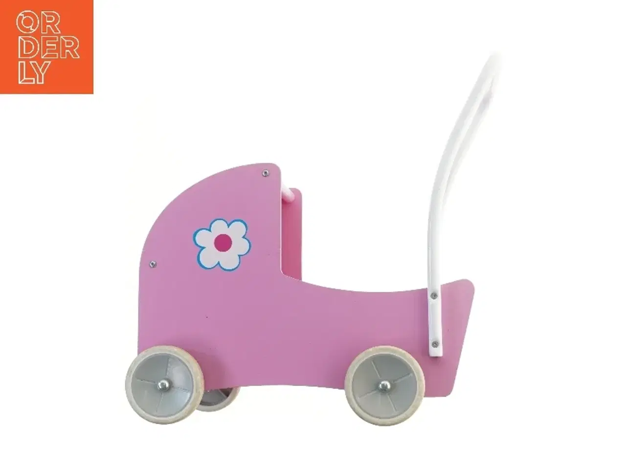 Billede 1 - Lyserød dukkevogn i træ (str. 50x50x25 cm)