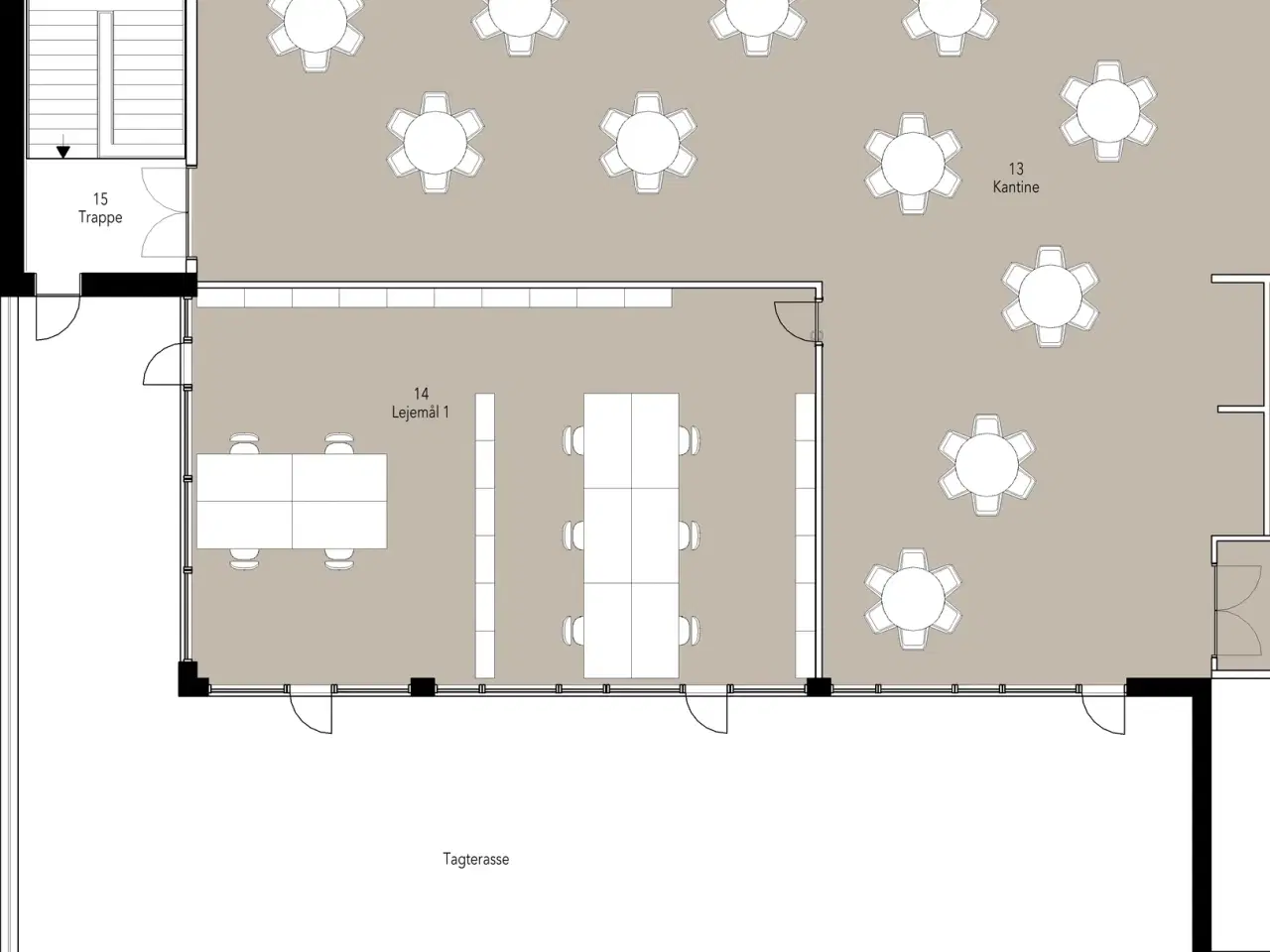 Billede 11 - Nyistandsat kontor med adgang til tagterrasse