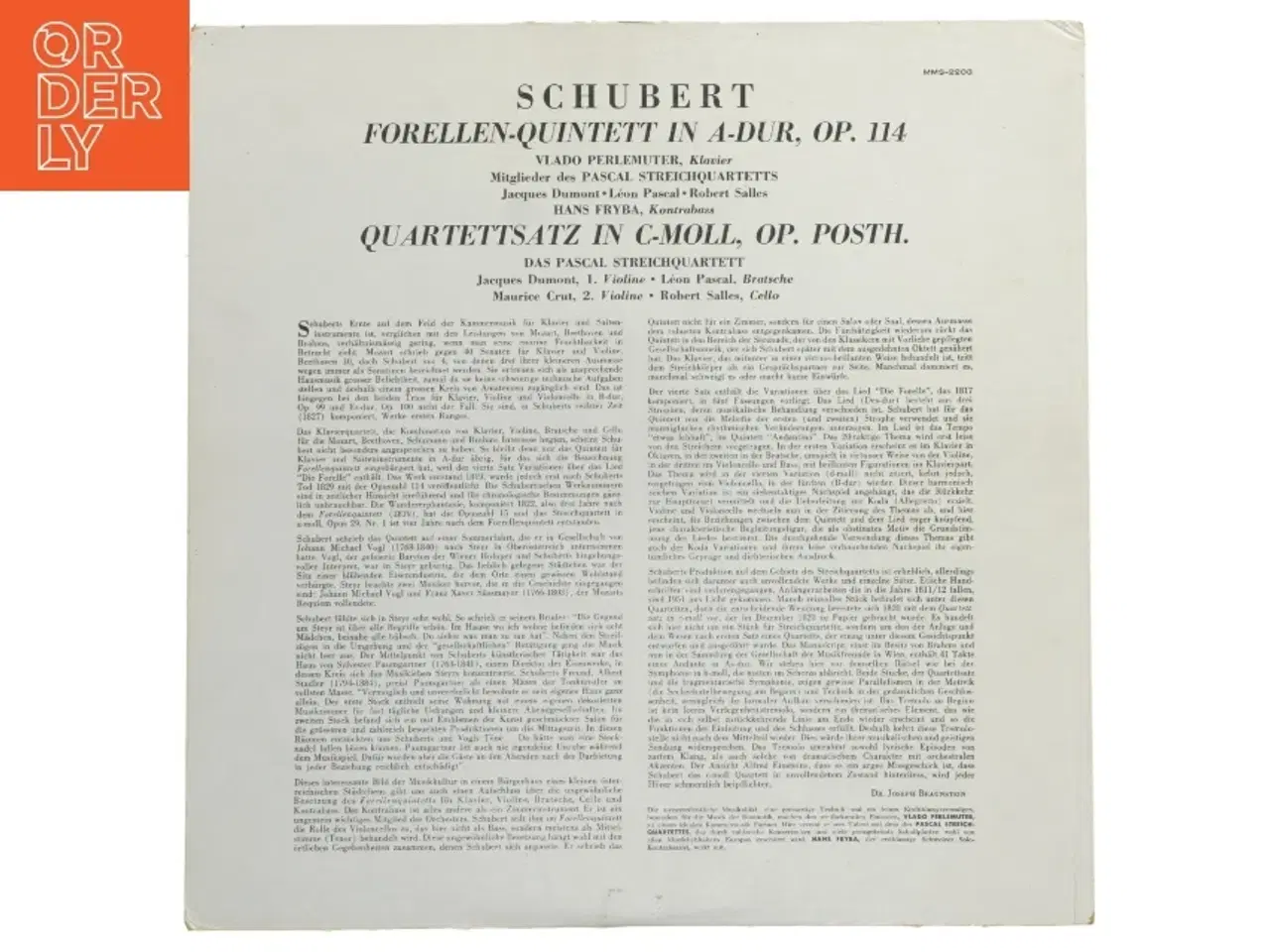 Billede 3 - Schubert Forellen-Quintett plade fra Musical Masterpiece Society